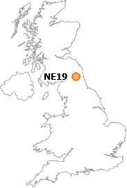 map showing location of NE19