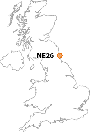map showing location of NE26