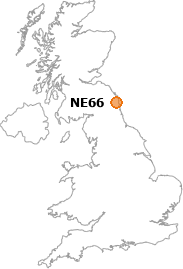 map showing location of NE66
