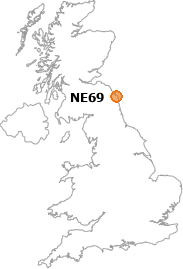 map showing location of NE69