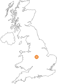 map showing location of Newborough, Staffordshire