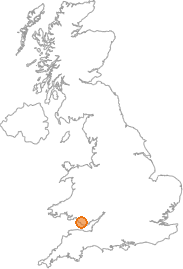 map showing location of Newcastle, Bridgend