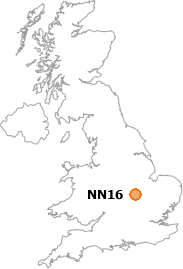 map showing location of NN16