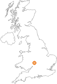 map showing location of North Piddle, Hereford and Worcester