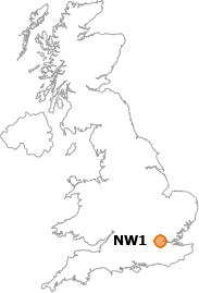 map showing location of NW1