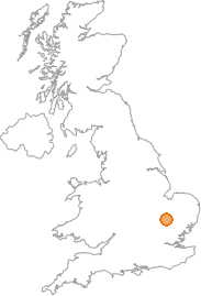 map showing location of Oakington, Cambridgeshire