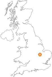 map showing location of Oundle, Northamptonshire