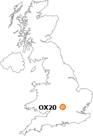 map showing location of OX20