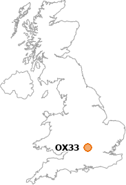 map showing location of OX33
