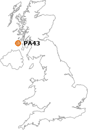 map showing location of PA43