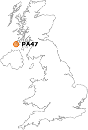 map showing location of PA47