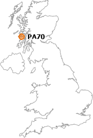 map showing location of PA70