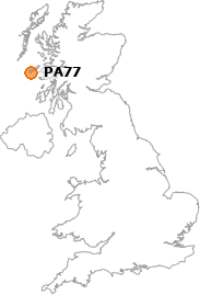 map showing location of PA77