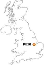 map showing location of PE10