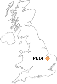 map showing location of PE14