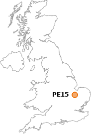 map showing location of PE15