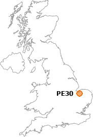map showing location of PE30