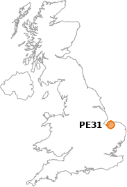 map showing location of PE31