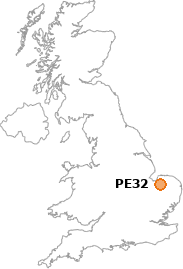 map showing location of PE32
