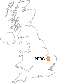 map showing location of PE38