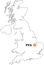 map showing location of PE6