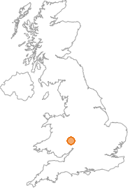 map showing location of Pencombe, Hereford and Worcester