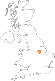 map showing location of Perlethorpe, Nottinghamshire