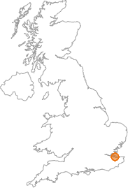 map showing location of Queenborough, Kent