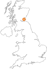 map showing location of Rathillet, Fife