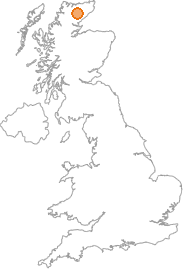 map showing location of Rhifail, Highland