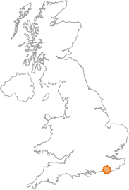 map showing location of Ripe, East Sussex
