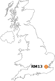 map showing location of RM13