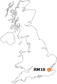 map showing location of RM18
