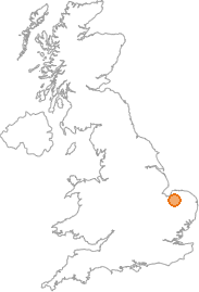 map showing location of Rougham, Norfolk