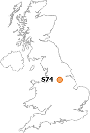 map showing location of S74