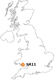 map showing location of SA11