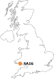 map showing location of SA16