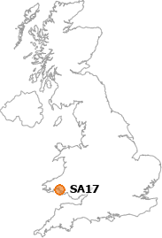 map showing location of SA17