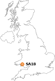map showing location of SA18