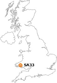 map showing location of SA33