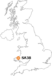 map showing location of SA38
