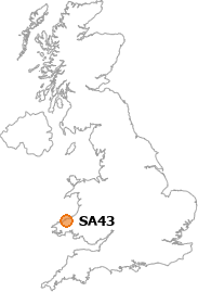 map showing location of SA43