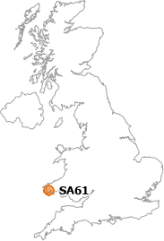 map showing location of SA61