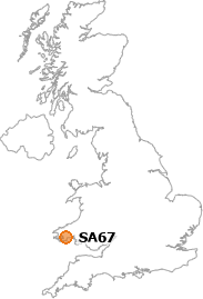 map showing location of SA67