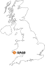 map showing location of SA68
