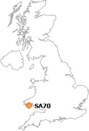 map showing location of SA70