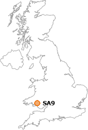 map showing location of SA9