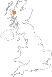 map showing location of Sandaig, Highland