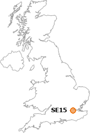 map showing location of SE15
