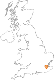 map showing location of Shorne Ridgeway, Kent